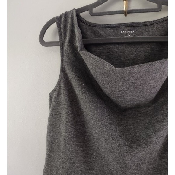 Lands End Gray A-Line Dress Womens 6-8 Cowl Neck Career Casual Sleeveless - Picture 3 of 4